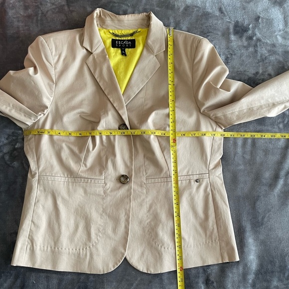 Escada Sport Light Chino Khaki Blazer Jacket Size 42/ Large Classic Career - Picture 7 of 16